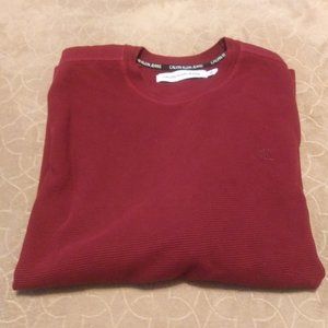 Calvin Klein Jeans Red/Maroon Jeans Thermal Sweater